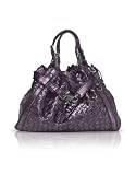 Francesco Biasia Queenie - Woven Laminated Calfskin Satchel Bag Prunus