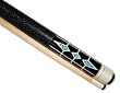 Black - Blue 58 2 Piece Hardwood Maple Pool Cue Billiard Stick 21 oz