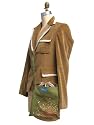 V1SL HANABI Leaf of Vela TESAGE tote bags, Style 1, Matching Olive Green Shoulder Strap, Cotton Canvas, Shoulder bags with Drawstring Closure Top,