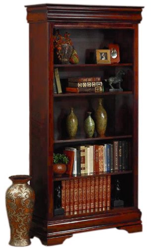 Louis Philippe Open Bookcase with Five Shelves Cherry Finish 73"H x 36