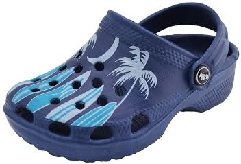 Little Laces Size 3/4 Blue Surfboard Clog (Toddler/Little Kid/Big Kid)