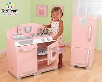 Kidkraft Retro Kitchen and Refrigerator in Pink