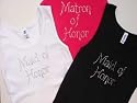 Rhinestone Maid of Honor and Matron of Honor Tank Tops. Perfect for all of those Pre-wedding Parties and Events.