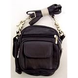 Black Leather Casual Evening Bag / Belt Loop Bag