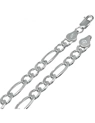 5.5MM Thick - Figaro Link Chain Necklace/Bracelet - Genuine .925 Solid Sterling Silver