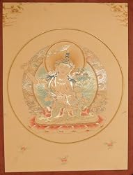 Original ManjuShree (God Of Divine Wisdom) Tibetan Thanka Thangka Painting From Nepal Tibet