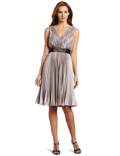 Suzi Chin Womens Pleated Dress