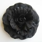 Large Satin Wedding Rose Black
