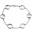 Freshwater White Cultured Coin Pearl Station Bracelet