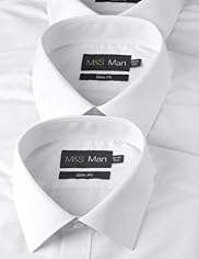 3 Pack Slim Fit Easycare Short Sleeve Plain Shirts
