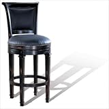 Leather Swivel Counter Stool in Antique Black