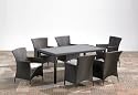 7tlg. Sitzgruppe Lubango gold/braun Essgruppe Polyrattan