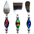 Neptuno Swirled Glass Handled Cheese Tools Set of 3
