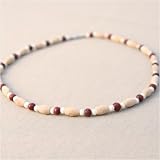 Urban Boundaries - Urban Boundaries "Red, White, & Khaki" Flat Wood Necklace (18", Metal Closure)
