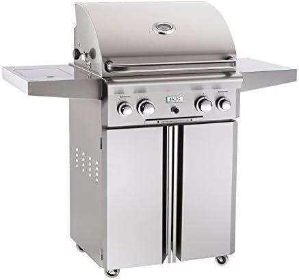American Outdoor Grill 24 Inch Propane Gas Grill with Rotisserie &amp; Side Burner On Cart