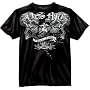 80372 BLACK INK USMC ''RAGING SKULLS'' - BLACK T-SHIRT