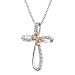 REEDS Exclusive Two-Tone Diamond Cross Pendant 1/15ctw
