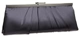 Jessica McClintock 450970 Rectangle Satin Clutch Pewter one size