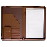 Leather Portfolios Top-Grain Deluxe Legal-Size Zip-Around Padfolio in Chocolate