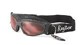 Ray-Zor Masque et Lunettes de Soleil - Multisports - Vtt - Moto - Voile - Conduite - Motard / Mod. Extrem Rouge Clair / Taille Unique Adulte / Pochette Microfibre Incluse / Protection 100% UV400