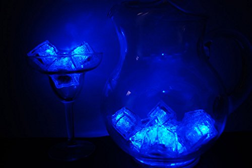 Set of 12 Litecubes Brand 3 Mode BLUE Light up LED Ice Cubes