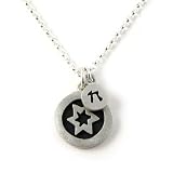 Contemporary Judaic Star + Chai Charms Sterling Silver Necklace