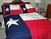 White Blue and Red Texas State Flag Cotton Comforter/quilt Set for Queen or Full Bed