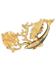 Dazzlers Solid 14 karats gold Dolphin, Shell Charm Pendant Available in three colors from jewelsberry (weights: 14.8 grams only)