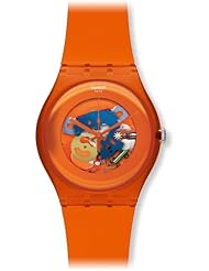 Swatch Orange Lacquered Ladies Watch SUOO100