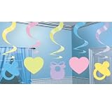 Amscan 26701 Baby Shower Hanging Swirl Decorations 5 count