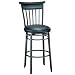 Hillsdale Cottage 26-Inch Swivel Counter Stool with Rubbed Black Finish with Black Vinyl