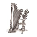 Figurine en �tain chat harpe