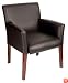 Boss Executive Box Arm Chair W/Mahogany Finish Guest Seating