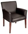 Boss Executive Box Arm Chair W/Mahogany Finish Guest Seating