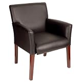 Boss Executive Box Arm Chair W Mahogany Finish Guest Seating by BOSS