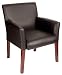 Kitchen & Housewares : Boss Executive Box Arm Chair W/Mahogany Finish Guest Seating