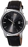 ESQ by Movado Men's 07301373 Chronicle Black Leather Strap Anthracite Round Dial Watch