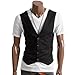 Doublju Mens SLIM FIT VEST LAYERED V-NECK T-SHIRT WHITE M (DJ62)