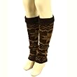 Winter Knit Leg Warmers Dance Snow Flake Dark Brown with Brown