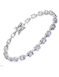 Genuine Morne Rouge (TM) Bracelet. 6.60 Ctw Tanzanite Sterling Silver Tennis Bracelet - Material/Stone: Tanzanite. 9.1 grams in weight and 7.25 inches in length. 100% Satisfaction Guaranteed.