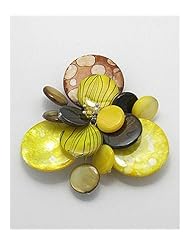 Dyed Mother of Pearls Brooch In White Base