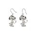 Search : Adorable Snoopy I Love You Heart Charm Earrings with TONS of Crystals