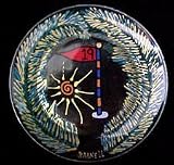 Golf - 19th Hole Design - Hand Painted - Snack/Cake Plate - 7 inch diameter. Golf - 19th Hole Design - Hand Painted - Snack/Cake Plate - 7 in