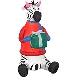 6 Ft. - Gemmy Chritmas Airblown Inflatable - Zebra Holding Present