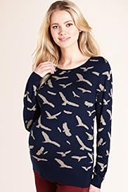 Maternity Long Sleeve Bird Print Knitted Top