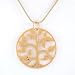 Round Tree of Life Open Cut Design Pendant in Gold Vermeil on a 16" Gold Filled Snake Chain, #8339