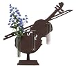 Cast Iron / Glass Violin Vase 19"H x 6"W