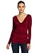 Three Dots Womens Jersey Colette Top, Rich Berry, Small
