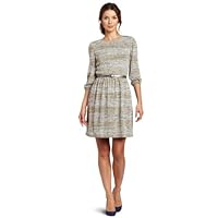London Times Women’s Melange Stripe Belted Sheath Dress