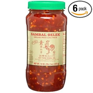 Huy Fong, Sambal Oelek Chili Paste, 18-Ounce Bottles (Pack of 6) by Huy Fong